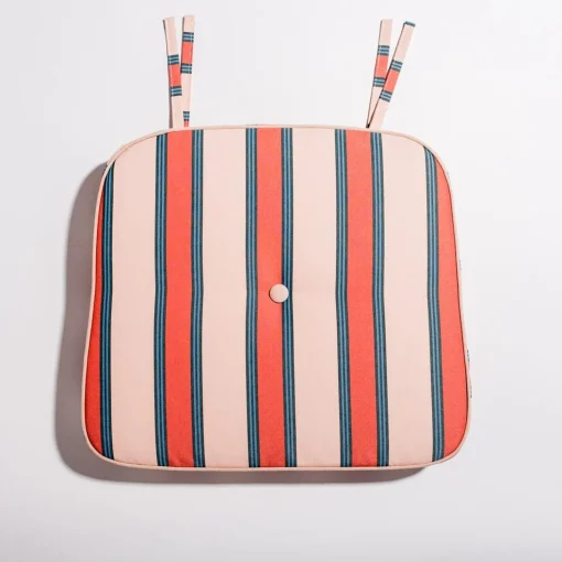The Al Fresco Chair Cushion - Bistro Dusty Pink Stripe