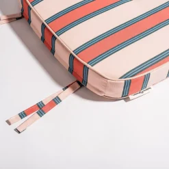 The Al Fresco Chair Cushion - Bistro Dusty Pink Stripe