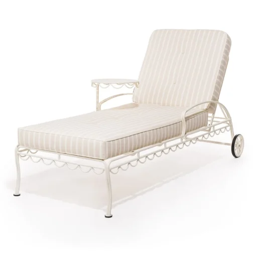 The Al Fresco Sun Lounger Cushion - Monaco Natural Stripe