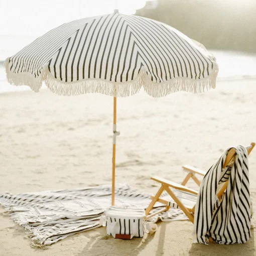 The Beach Blanket - Monaco Black Stripe