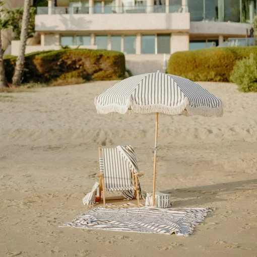 The Beach Blanket - Monaco Black Stripe
