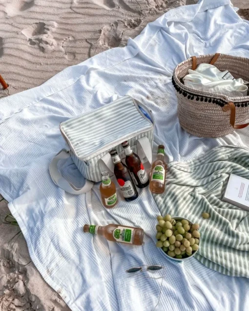 The Beach Towel - Lauren'S Sage Stripe