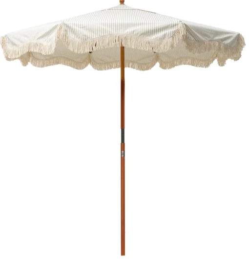 The Market Umbrella - Lauren'S Sage Stripe
