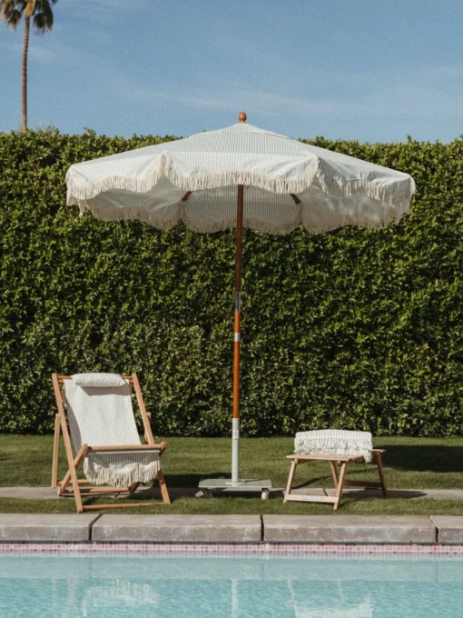 The Market Umbrella - Lauren'S Sage Stripe